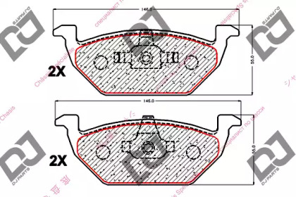 Комплект тормозных колодок DJ PARTS BP1930